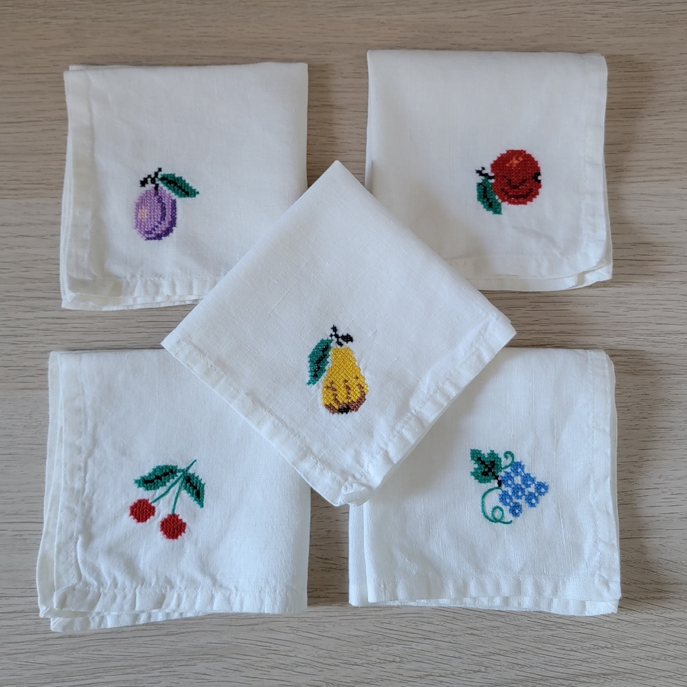 Vintage needlepoint napkins